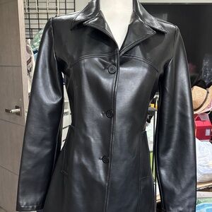 Sleek Black Women polyester jacket Blazer